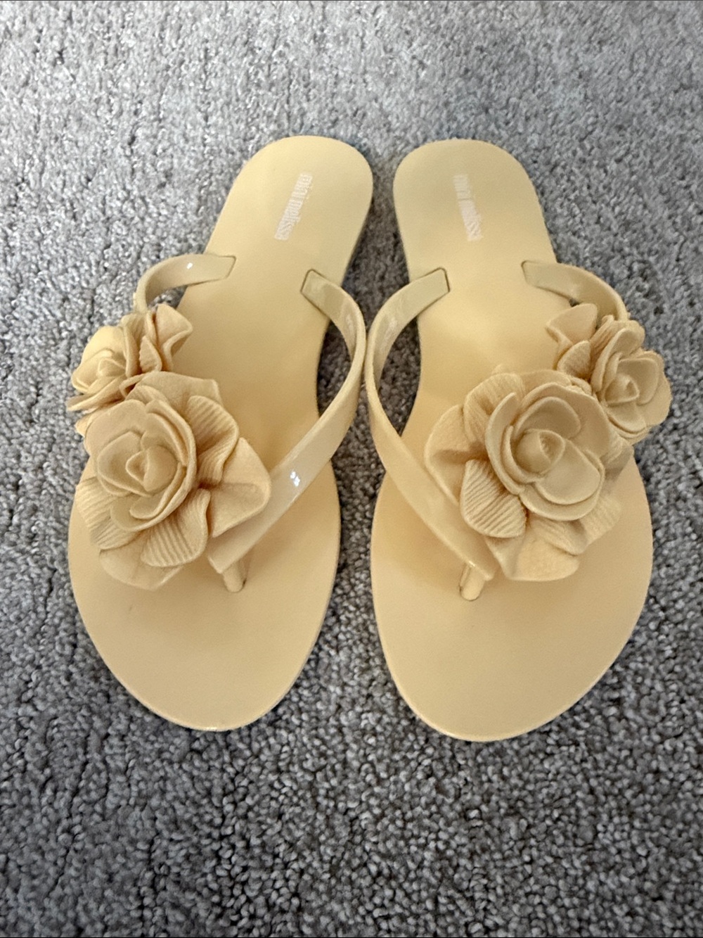 Mini Melissa  Floral jelly sandals light yellow